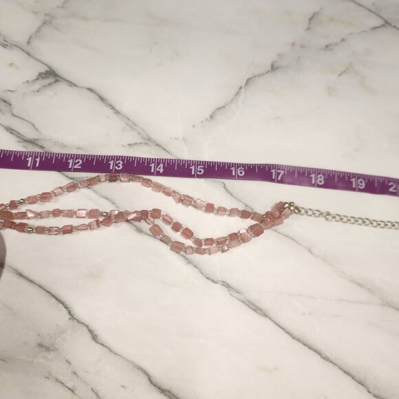 Premier Designs Catalina Rose Quartz Three-Strand Necklace Pink Quartz Necklace - Picture 11 of 12